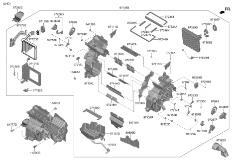 2023 Hyundai Kona Electric Core & Seal Assembly-Heater Diagram for 97130-K4000