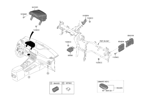 2001 Hyundai XG300 Ignition Control Module Relay Box Assembly Diagram for 91940-K4030