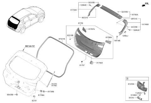 2023 Hyundai Kona Electric Tail Gate Trim Diagram