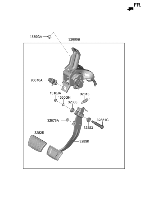 2022 Hyundai Kona Electric Brake & Clutch Pedal Diagram