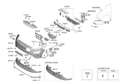 2022 Hyundai Kona Electric Air Duct-FR Bumper,RH Diagram for 86544-K4AA0