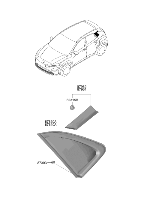 2023 Hyundai Kona Electric Quarter Window Diagram