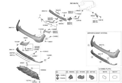 2022 Hyundai Kona Electric Rear Bumper Diagram