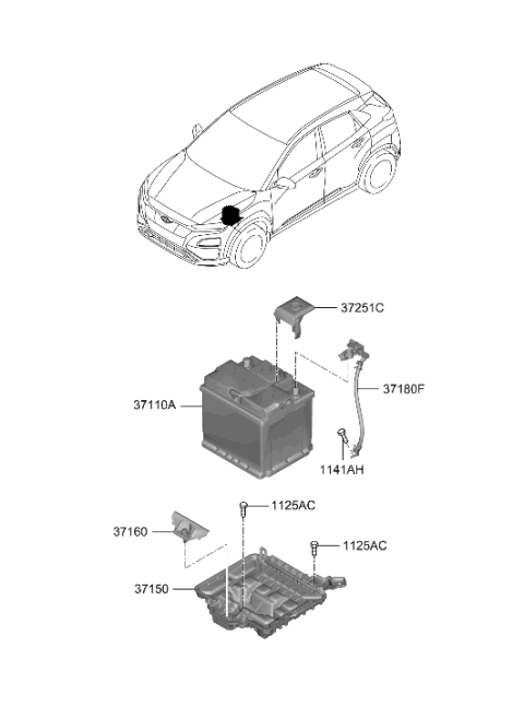 2001 Hyundai XG300 Battery Assembly Diagram for 37110-3X000