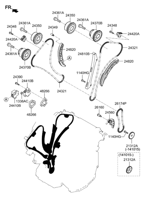 2016 Hyundai Genesis Coupe Chain-Oil Pump Diagram for 24322-3CGE0