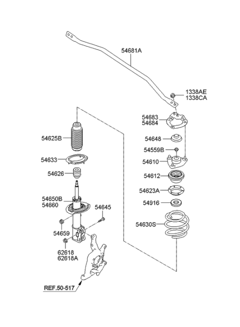 2013 Hyundai Genesis Coupe Front Spring & Strut Diagram