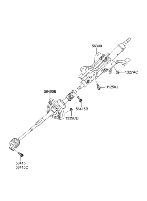 2014 Hyundai Genesis Coupe Joint Assembly-Steering Diagram for 56400-2M001