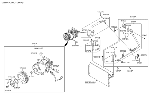 2014 Hyundai Genesis Coupe Aircon System-Cooler Line, Front Diagram 1