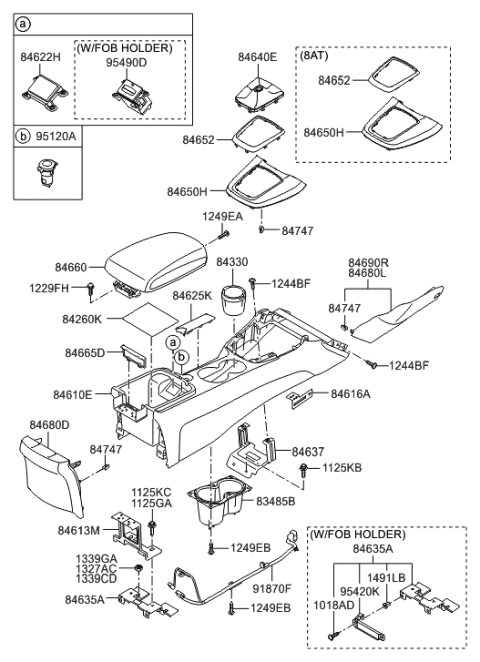 2014 Hyundai Genesis Coupe Floor Console Diagram