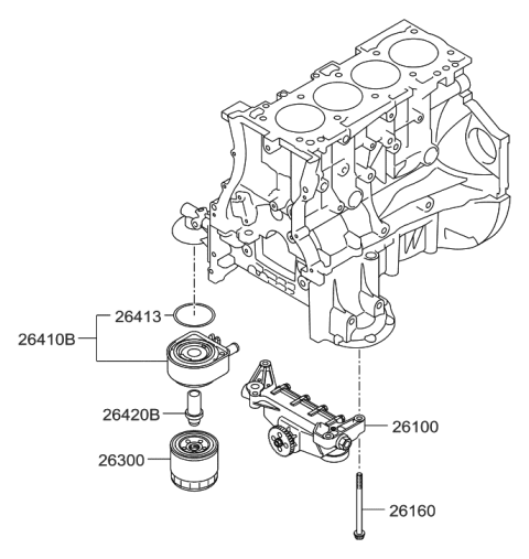 2013 Hyundai Genesis Coupe Front Case & Oil Filter Diagram 1