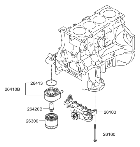 2013 Hyundai Genesis Coupe Front Case & Oil Filter Diagram 2
