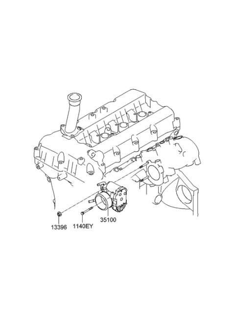 2015 Hyundai Genesis Coupe Throttle Body & Injector Diagram 1