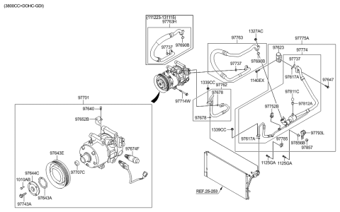 2015 Hyundai Genesis Coupe Aircon System-Cooler Line, Front Diagram 2