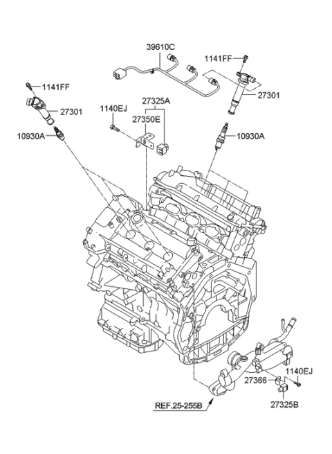 2012 Hyundai Genesis Coupe Spark Plug & Cable Diagram 3