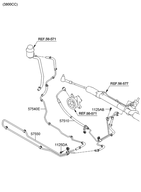 2015 Hyundai Genesis Coupe Power Steering Hose & Bracket Diagram 2