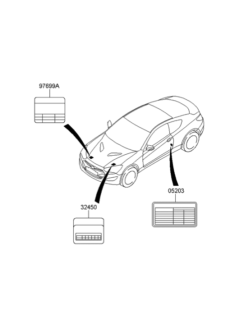 2012 Hyundai Genesis Coupe New Body Style Label Diagram 2