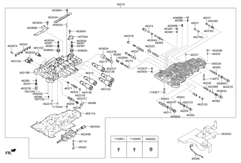 2012 Hyundai Genesis Coupe Transmission Valve Body Diagram