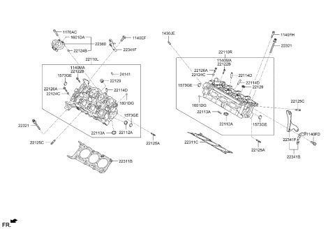 2012 Hyundai Genesis Coupe Bolt Diagram for 22126-3C100