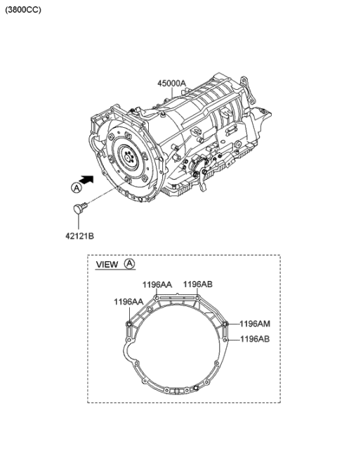 2015 Hyundai Genesis Coupe Transaxle Assy-Auto Diagram 2