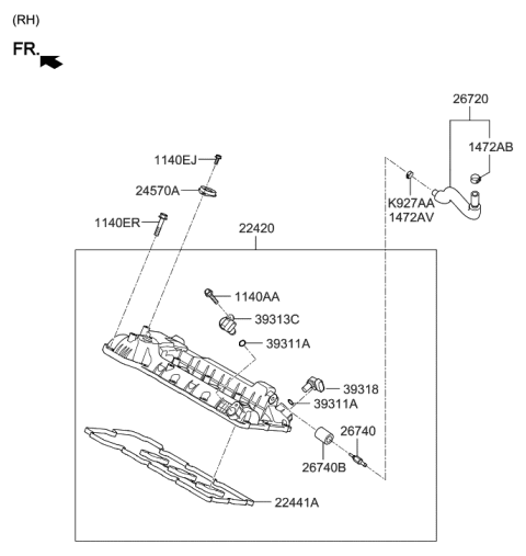 2016 Hyundai Genesis Coupe Rocker Cover Diagram 3