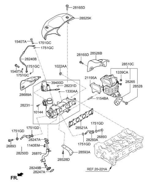 2015 Hyundai Genesis Coupe Exhaust Manifold Diagram 1