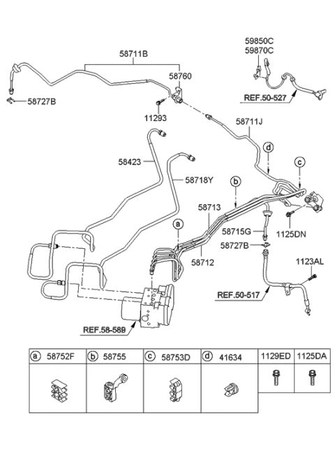 2014 Hyundai Genesis Coupe Bracket-Wheel Speed Sensor Mounting Diagram for 59870-2M000