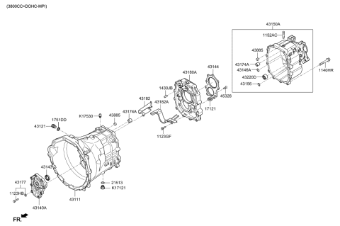 2014 Hyundai Genesis Coupe Transaxle Case-Manual Diagram 2