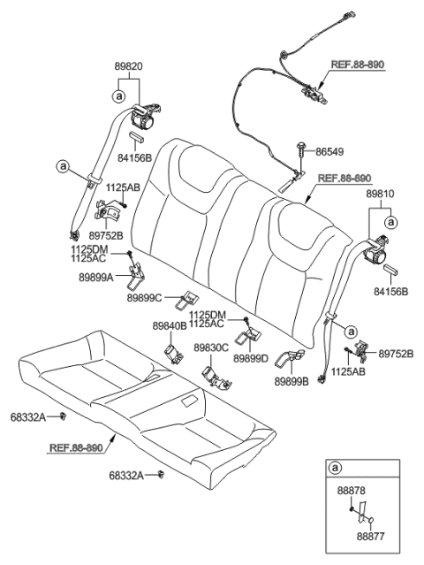 2013 Hyundai Genesis Coupe Stopper-Seat Belt Upper Diagram for 88877-2M100-9P