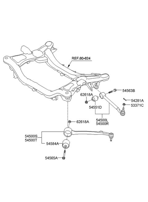 2016 Hyundai Genesis Coupe Bush-Front Lower Arm"A" Diagram for 54551-2M500