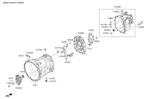 2015 Hyundai Genesis Coupe Transaxle Case-Manual Diagram 1