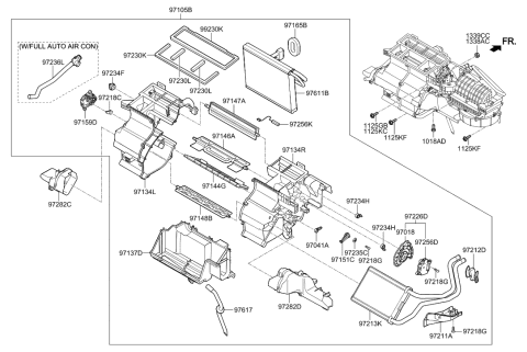 2016 Hyundai Genesis Coupe Heater Actuator Assembly Diagram for 97154-2M010