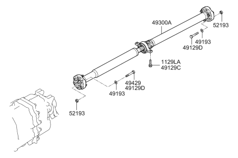 2012 Hyundai Genesis Coupe Shaft Assembly-PROPELLER Diagram for 49300-2M450