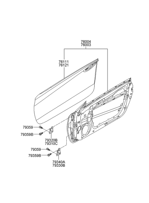 2012 Hyundai Genesis Coupe Panel-Front Door Diagram