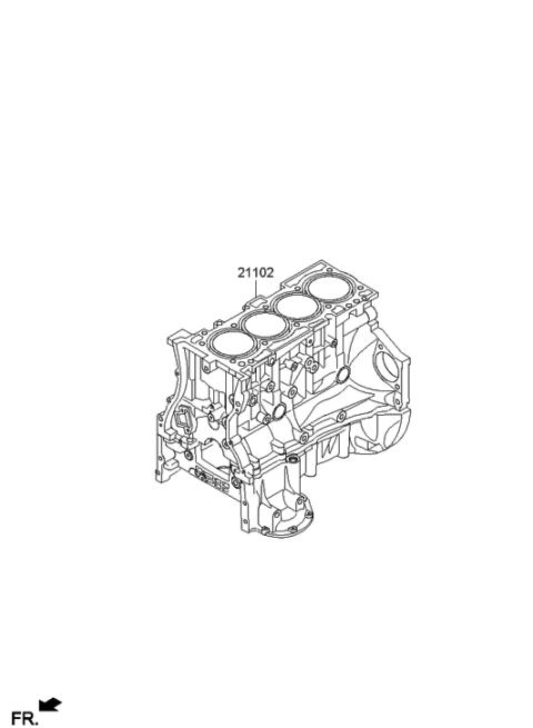 2015 Hyundai Genesis Coupe Short Engine Assy Diagram 1