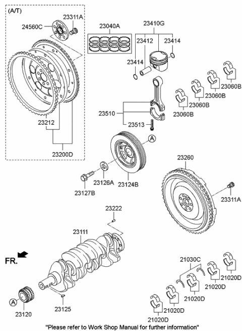 2016 Hyundai Genesis Coupe Crankshaft & Piston Diagram 2