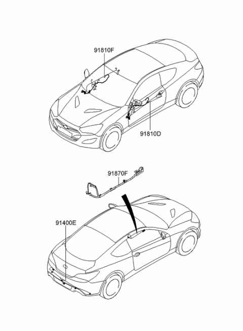 2012 Hyundai Genesis Coupe Wiring Assembly-Front Door(Driver) Diagram for 91620-2M010