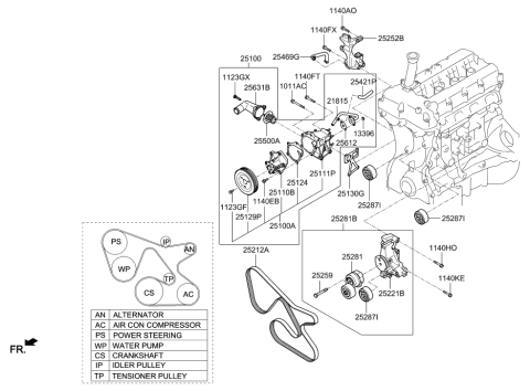 2013 Hyundai Genesis Coupe Coolant Pump Diagram