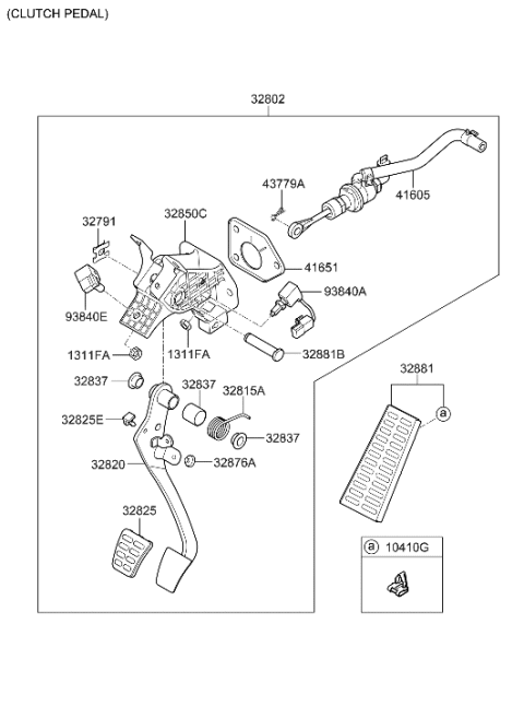 2016 Hyundai Genesis Coupe Foot Rest Diagram for 32881-2M100