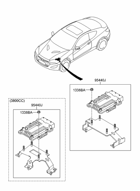 2013 Hyundai Genesis Coupe Transmission Control Unit Diagram for 95440-4F031