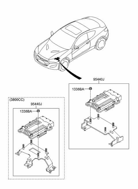 2013 Hyundai Genesis Coupe Transmission Control Unit Diagram for 95440-4F123