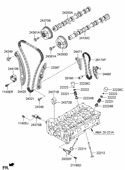 2015 Hyundai Genesis Coupe Camshaft & Valve Diagram 1