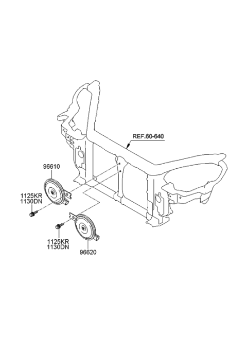 2015 Hyundai Elantra GT Horn Assembly-Low Pitch Diagram for 96610-2M000