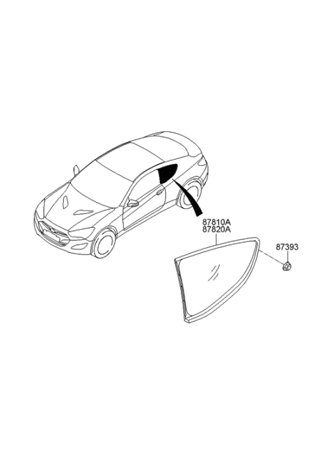 2015 Hyundai Genesis Coupe Quarter Fixed Glass Diagram