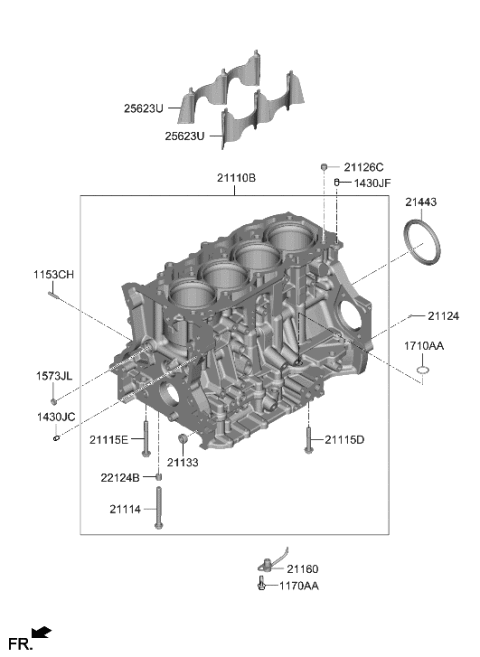 2022 Hyundai Genesis GV70 Cylinder Block Diagram 1