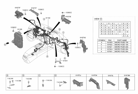2023 Hyundai Genesis GV70 BRACKET-WIRING MTG Diagram for 91931-AR010