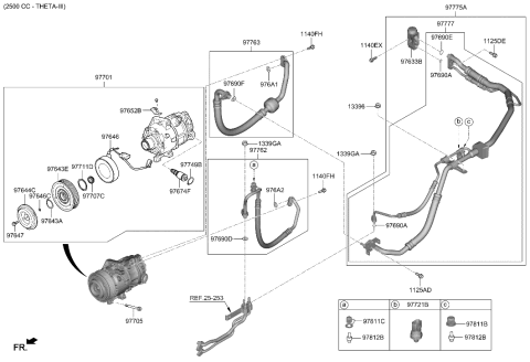 2022 Hyundai Genesis GV70 Air conditioning System-Cooler Line Diagram 1