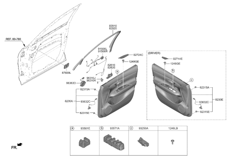 2022 Hyundai Genesis GV70 MOOD LAMP ASSY-FR DR NO.2,LH Diagram for 92935-AR110