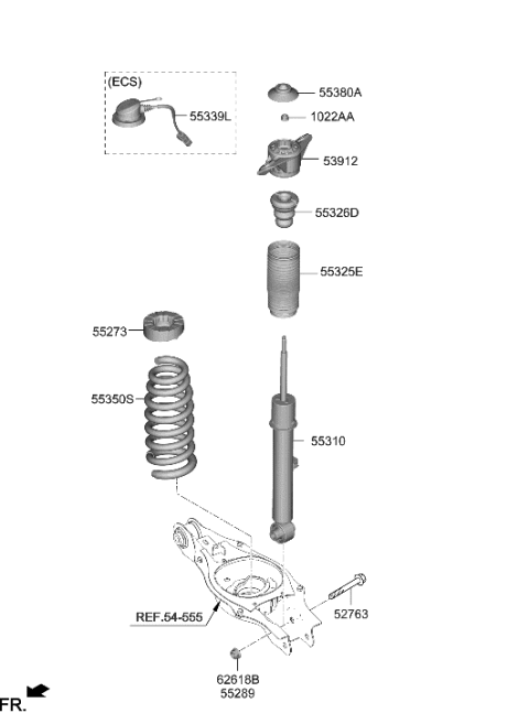 2023 Hyundai Genesis GV70 STOPPER-BUMPER Diagram for 55326-AR050