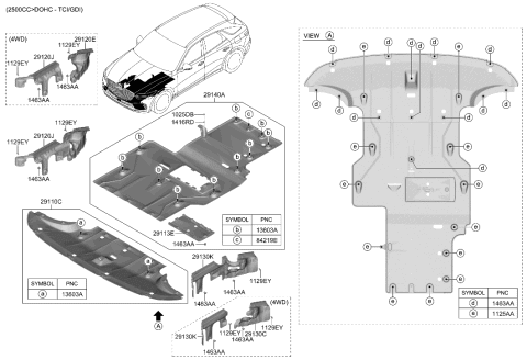 29130-C2100 Genuine Hyundai Panel-Under Cover,Engine