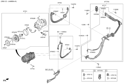 2023 Hyundai Genesis GV70 Air conditioning System-Cooler Line Diagram 2